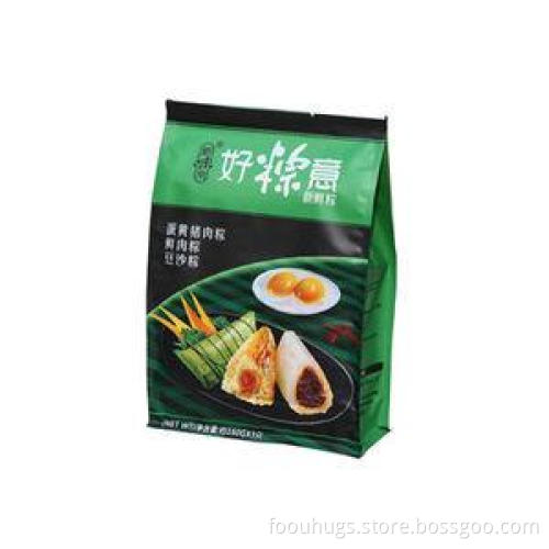 Eco-friendly Plastic Frozen Food Packaging Flat Bottom Stan